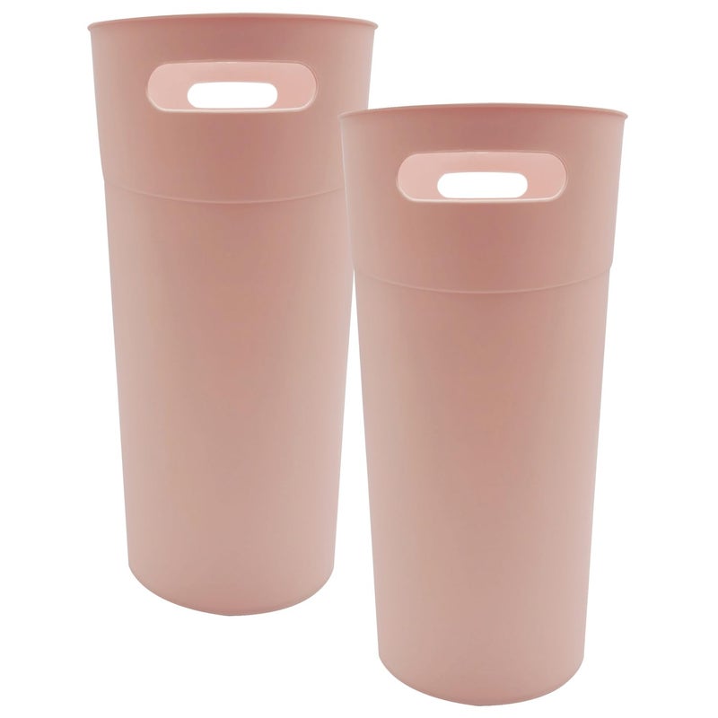 ROYFACC Small Trash Can Plastic Bathroom Wastebasket 3.2 Gallon Slim Garbage Container Bin with Handle for Home Kitchen Bathroom Bedroom Office, 2 Pack, Pink - Image 5